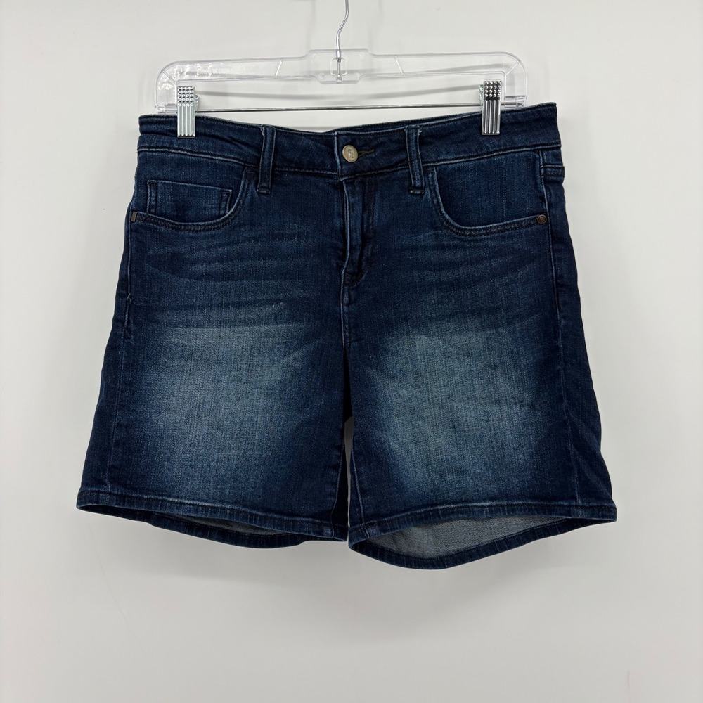 Pilcro and the Letterpress Women 29 Dark Wash Stet Denim Shorts Mid Rise Stretch